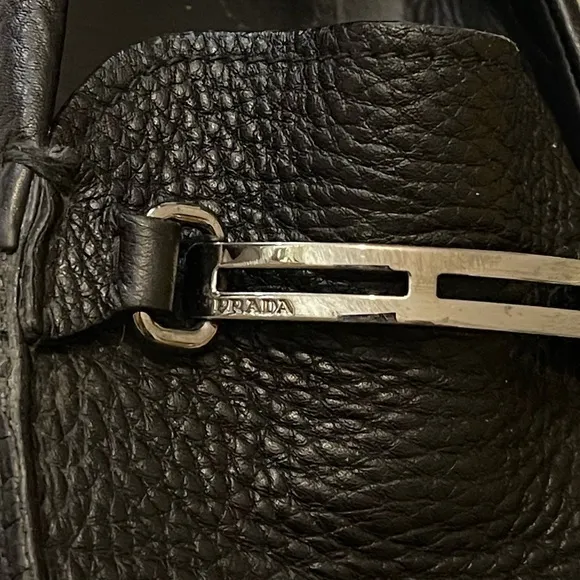Prada Black‎ Leather Slip On Loafers size 9-