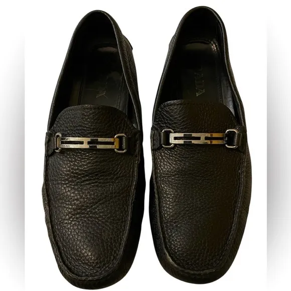 Prada Black‎ Leather Slip On Loafers size 9-