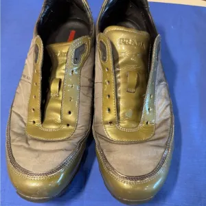 Prada Green Sneakers with Metallic Finish