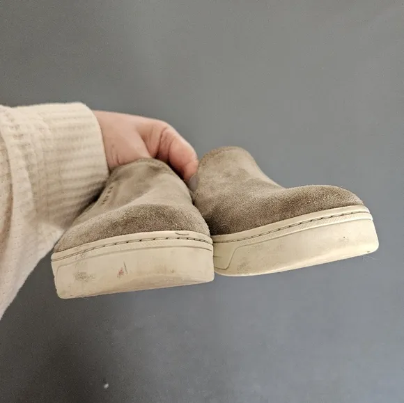 Prada Grey Leather Slip-on Sneaker Loafers sz 37.5 IT | 7.5 US
