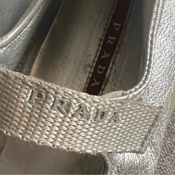 PRADA SPORT SILVER METALLIC MARY JANE