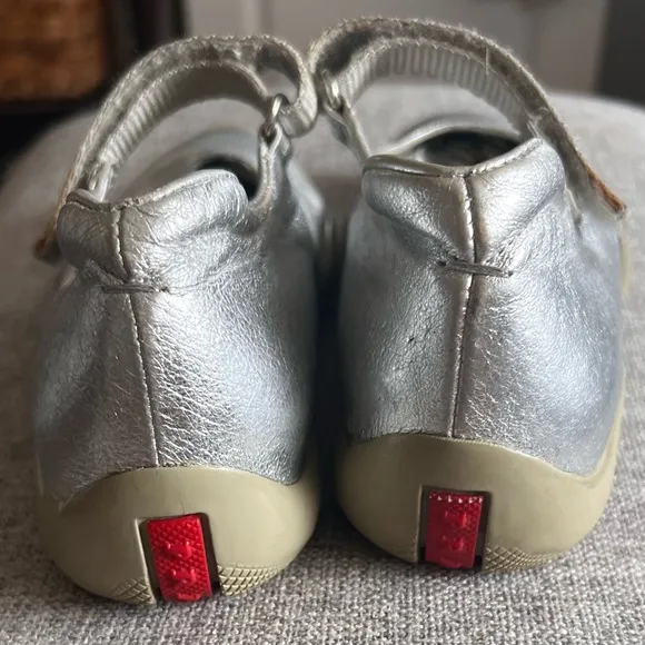 PRADA SPORT SILVER METALLIC MARY JANE