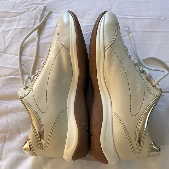 Prada SportPrada Sport Cream Leather Lace Up Sneakers