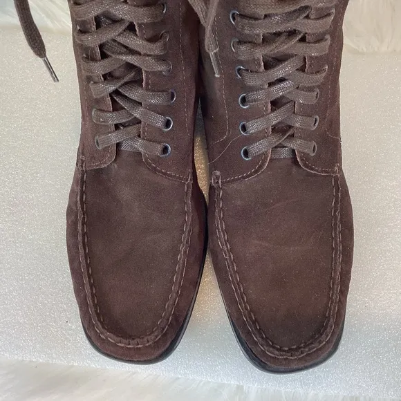 PREGO MADE IN ITALY SUEDE LEATHER BROWN LACE UP ANKLE BOOTS SZ EUR 38 US 8