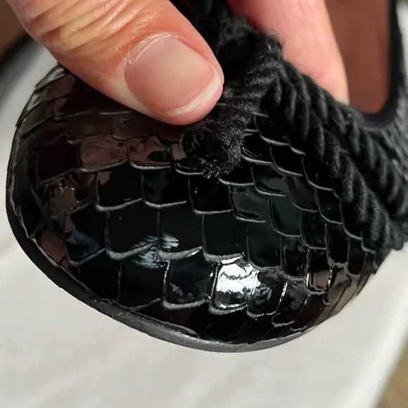 Pretty Ballerinas Rosario Ballet Flats Sip On Flat Shoes Black Snake Bow 38 EUC