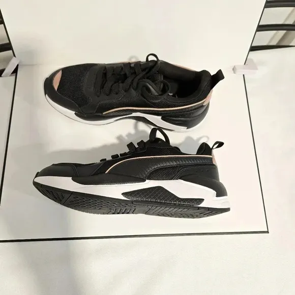 Puma Black and Rose Gold Sneakers – Stylish and Sporty