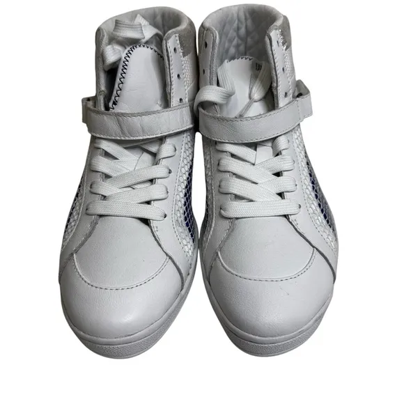 PUMA HI-TOP THE KEY WHITE SURF THE WEB BLUE WHITE WOMENS SNEAKERS SIZE 7.5  NWOT