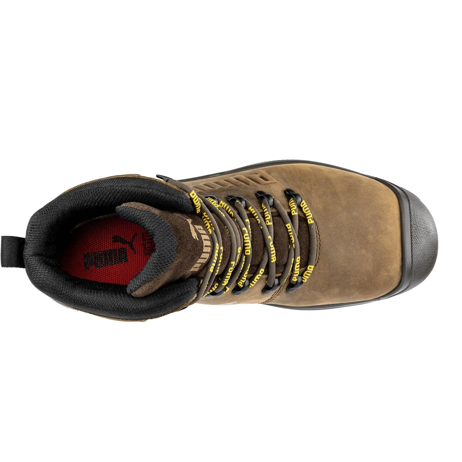 Puma Mens Iron HD Brown Mid Heavy Duty Oiled Leather Composite Work Safety Boots