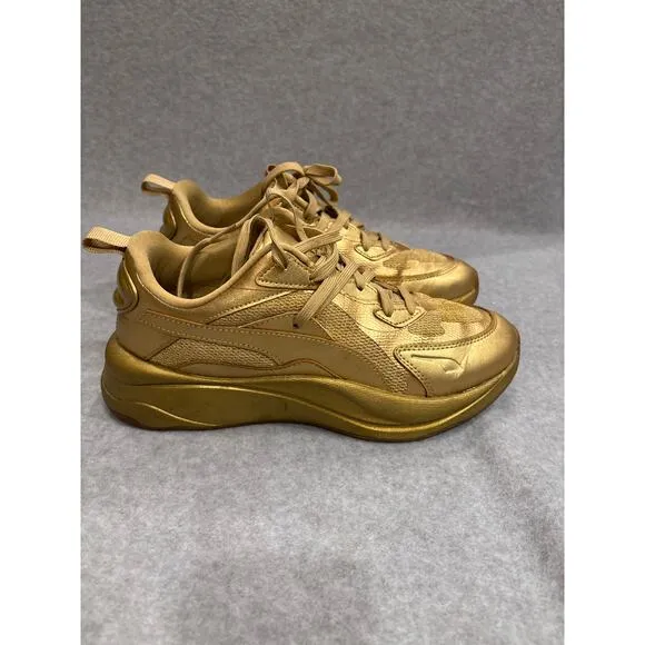 Puma RS-Curve Womens 10 Gold Gum Sole Sporty Walking Performance Casual Sneakers