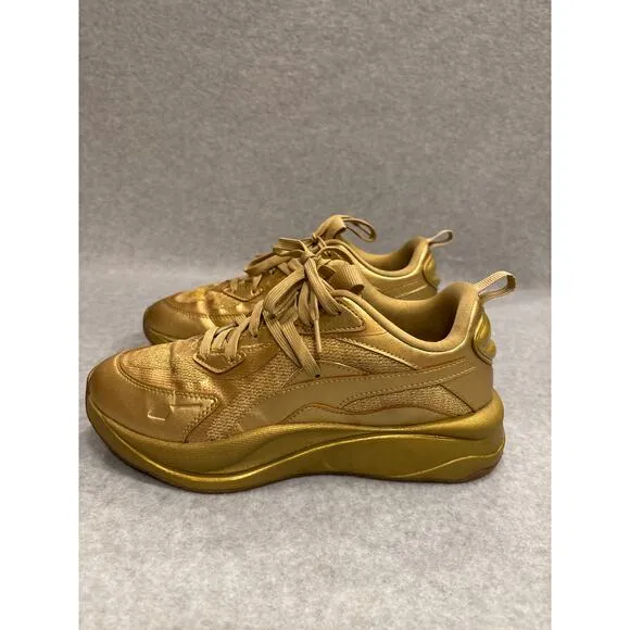 Puma RS-Curve Womens 10 Gold Gum Sole Sporty Walking Performance Casual Sneakers