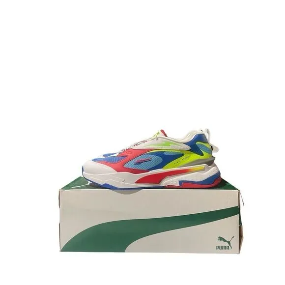 Puma RS Fast Raceway Men’s Size 12 Running Show White Multicolor Sneaker Trainer