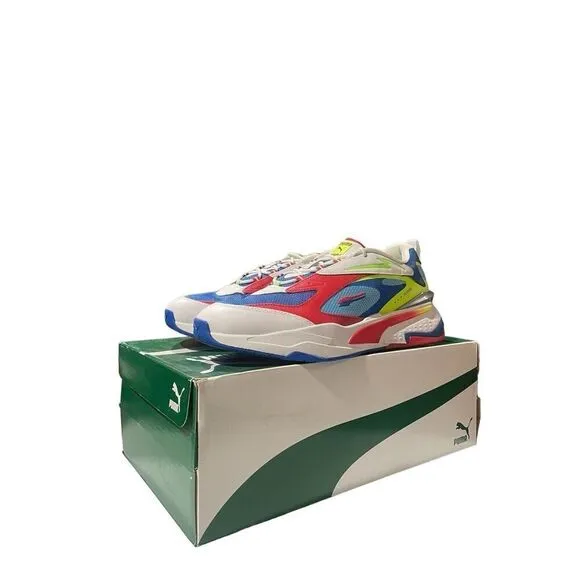 Puma RS Fast Raceway Men’s Size 12 Running Show White Multicolor Sneaker Trainer