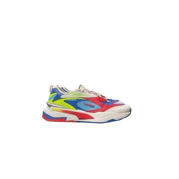 Puma RS Fast Raceway Men’s Size 12 Running Show White Multicolor Sneaker Trainer
