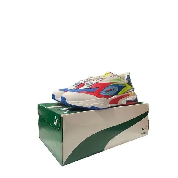 Puma RS Fast Raceway Men’s Size 12 Running Show White Multicolor Sneaker Trainer