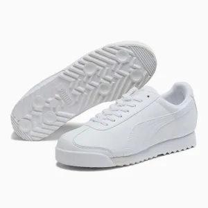 PUMA Roma Basic PS Big Kid’s White-Gray-Violet Low Top Casual Sneakers Size 2C