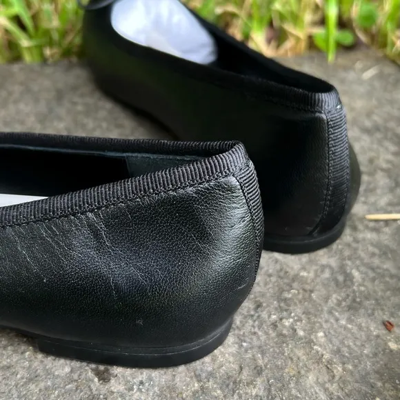 Purificacion Garcia Women’s Ballet Shoes Size 7.5 Black Slip On Flats Leather