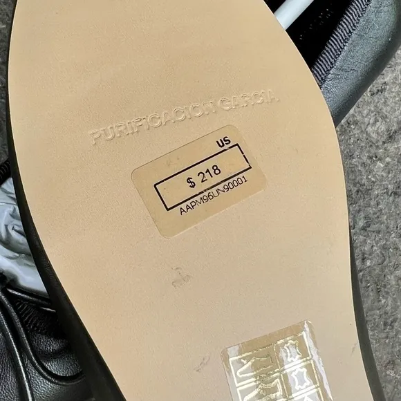 Purificacion Garcia Women’s Ballet Shoes Size 7.5 Black Slip On Flats Leather