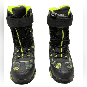 Quest Boys’ Menace Green and Black Boots