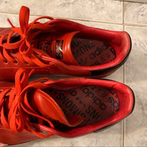 Raf Simons x Stan Smith Red Sneakers Adidas Size 10.5