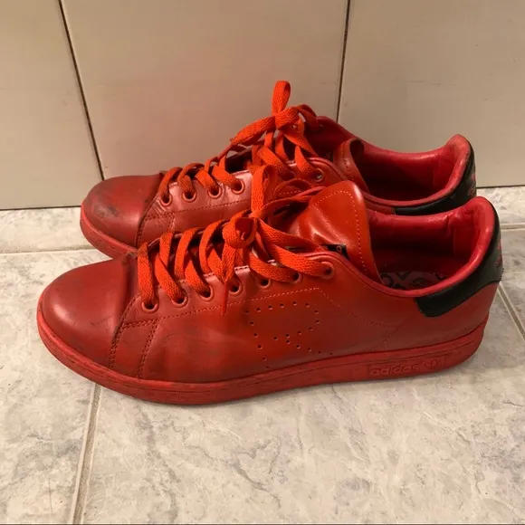 Raf Simons x Stan Smith Red Sneakers Adidas Size 10.5
