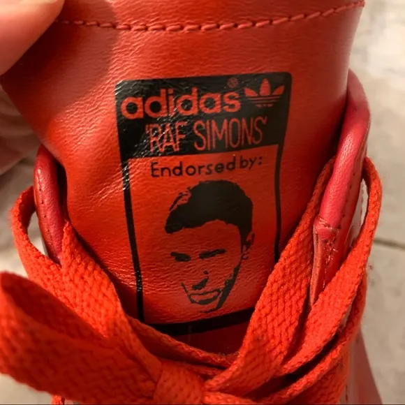 Raf Simons x Stan Smith Red Sneakers Adidas Size 10.5