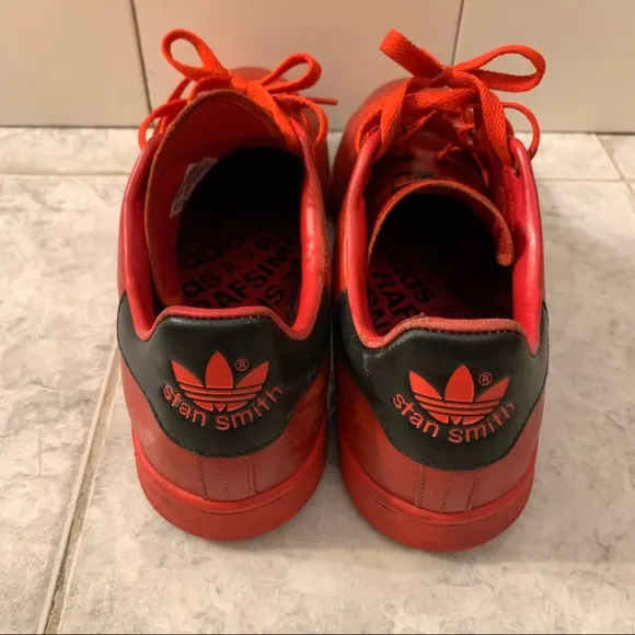 Raf Simons x Stan Smith Red Sneakers Adidas Size 10.5