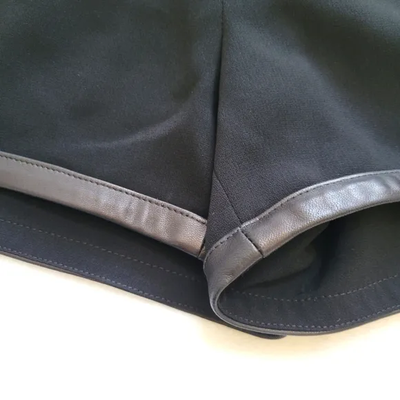 Rag &amp; Bone Platini Leather Trim Black Shorts