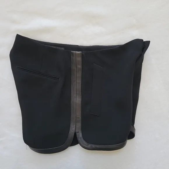 Rag &amp; Bone Platini Leather Trim Black Shorts