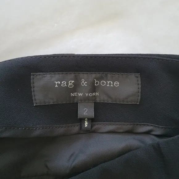 Rag &amp; Bone Platini Leather Trim Black Shorts