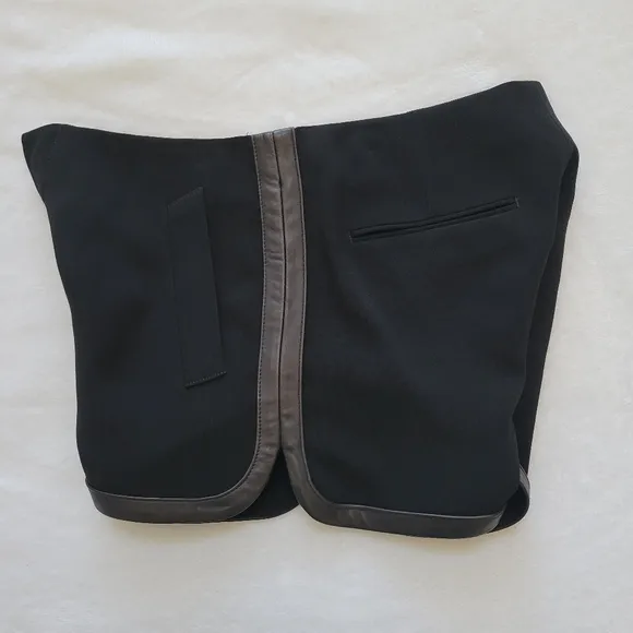 Rag &amp; Bone Platini Leather Trim Black Shorts