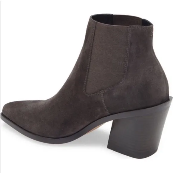 Rag &amp; Bone Razor Suede Western Chelsea Ankle Boots in Asphalt $495 size 8.5