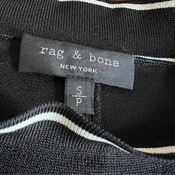 Rag &amp; Bone Short Sleeve Mini Swing Thatch Dress in Black, Size S