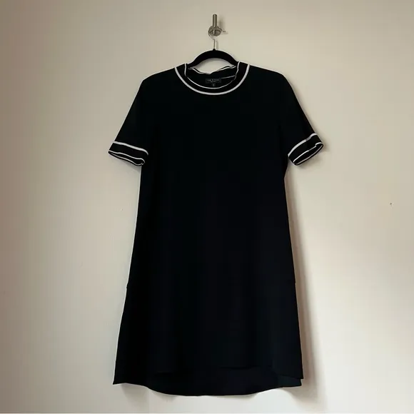 Rag &amp; Bone Short Sleeve Mini Swing Thatch Dress in Black, Size S