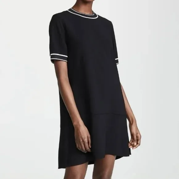 Rag &amp; Bone Short Sleeve Mini Swing Thatch Dress in Black, Size S