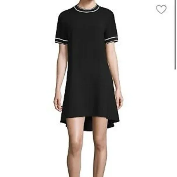 Rag &amp; Bone Short Sleeve Mini Swing Thatch Dress in Black, Size S