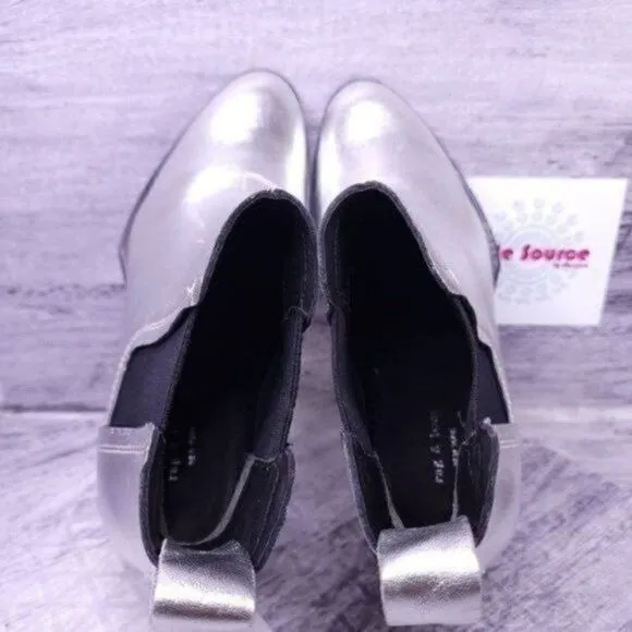 Rag &amp; Bone Walker Leather Slip on Chelsea Ankle Boot Silver sz 35 Women's sz 5