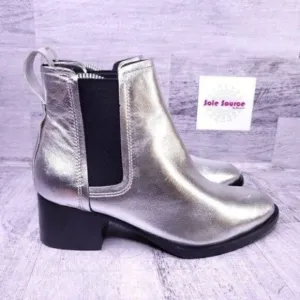 Rag &amp; Bone Walker Leather Slip on Chelsea Ankle Boot Silver sz 35 Women's sz 5