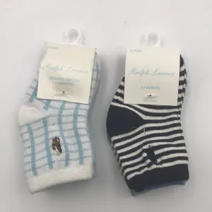 Ralph Lauren Baby Boys St. James Stripe Socks and Organic Pack 2 Packs 6 Pairs
