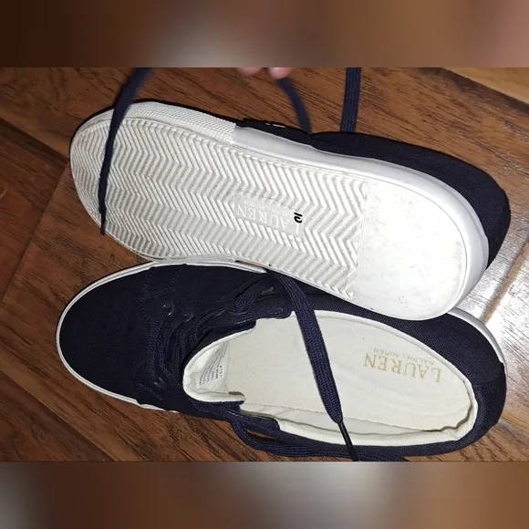 Ralph Lauren Janson II Men's Black Canvas Sneakers Size 10 B