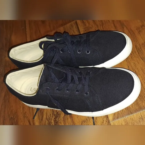 Ralph Lauren Janson II Men's Black Canvas Sneakers Size 10 B