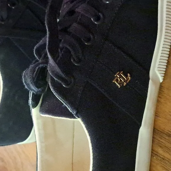 Ralph Lauren Janson II Men's Black Canvas Sneakers Size 10 B