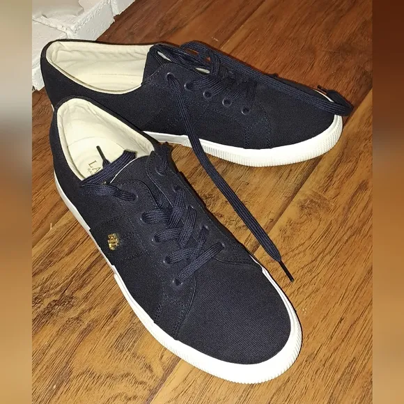 Ralph Lauren Janson II Men's Black Canvas Sneakers Size 10 B