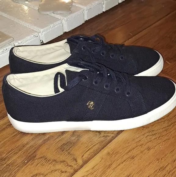 Ralph Lauren Janson II Men's Black Canvas Sneakers Size 10 B