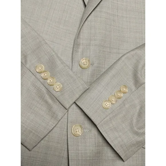 Ralph Lauren Men's 44XL 2 Two Button Suit Jacket Sport Coat 100% Wool Beige