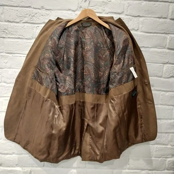 Ralph Lauren Sport Coat 44 L Brown Microsuede Brown Blazer Jacket Preppy Designe
