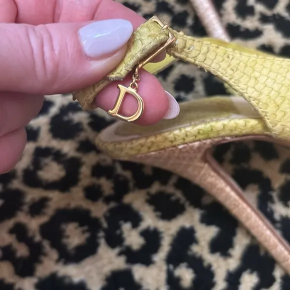 RARE Dior snakeskin and rattan Women's Sandals with Floral Accents
