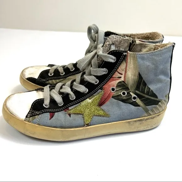 RARE Golden Goose Deluxe Brand Kids Mid Star Sneakers Size 32