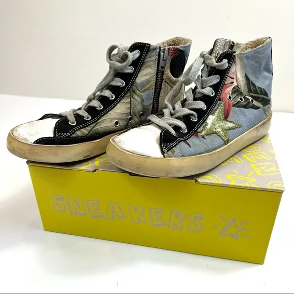 RARE Golden Goose Deluxe Brand Kids Mid Star Sneakers Size 32