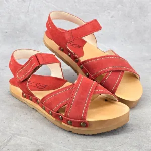 Rare New Kalso Earth Shoes Womens Size 6 Serene Red Cherry Leather Sandals