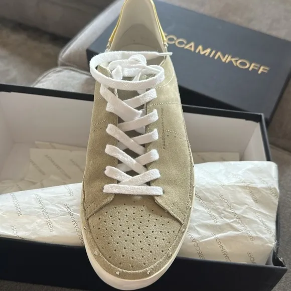 Rebecca Minkoff Low Top Suede Lace Up Studded Sneaker Size 10 New in Box
